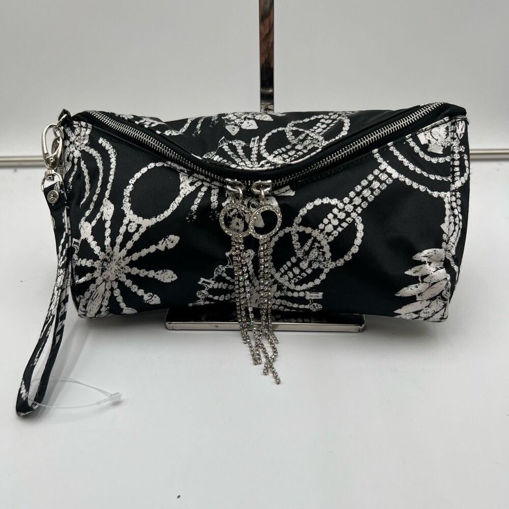 Erickson Beamon Satin and Rhinestoned Wristlet Pouch
